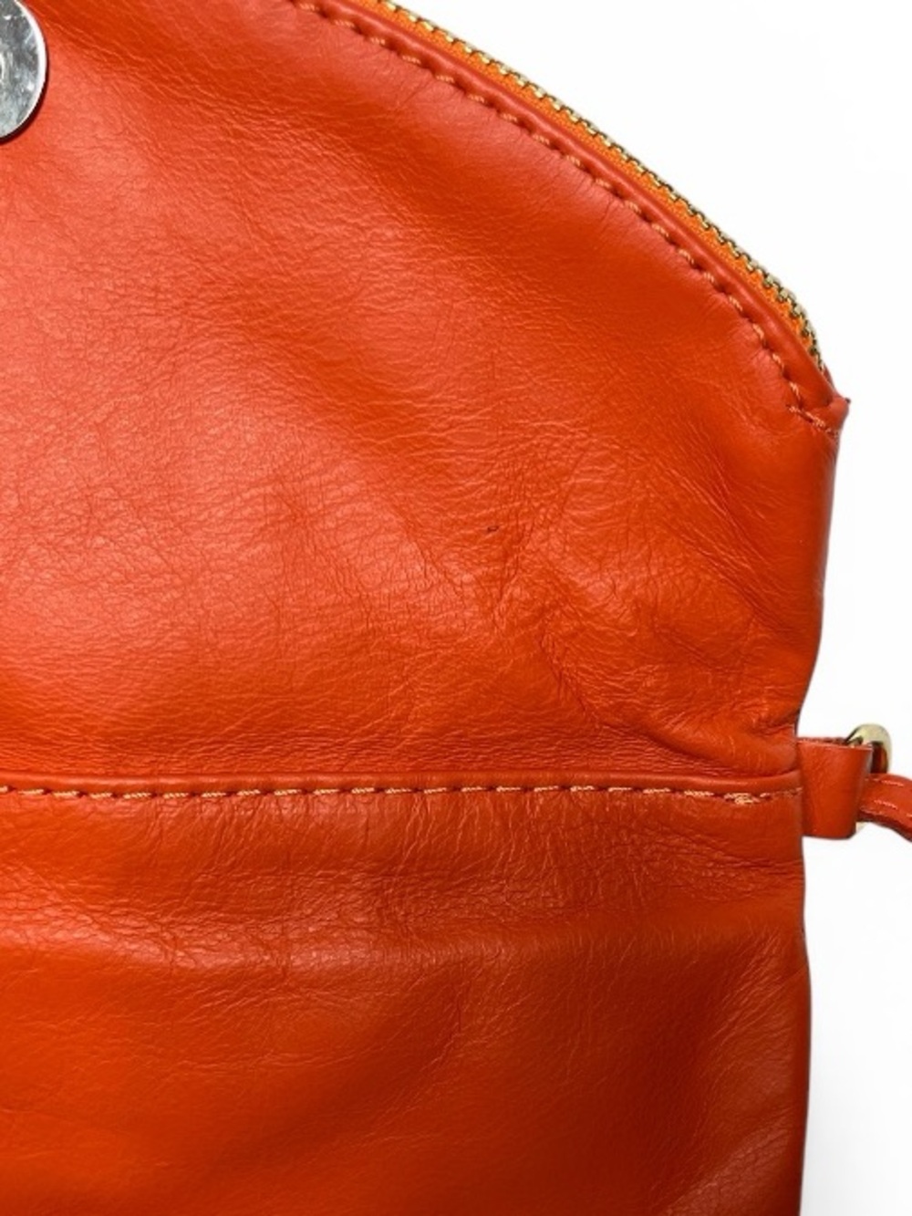 Vera Pelle Orange Italian Leather Crossbody Bag small - Picture 7 of 7